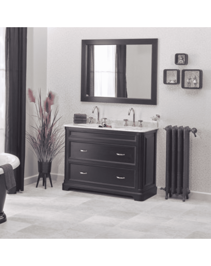 Meuble lavabo 2 vasques + tiroirs + miroir Regent 121 Aqua Prestige